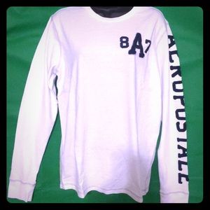 White AEROPOSTALE Long Sleeve Tee Shirt Unisex